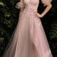 Cinderella Divine CB080 Long Strapless Tulle Floral Ball Gown
