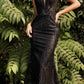 Cinderella Divine CB087 Fitted Glitter and Feather Gown