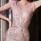 Cinderella Divine CB087 Fitted Glitter and Feather Gown