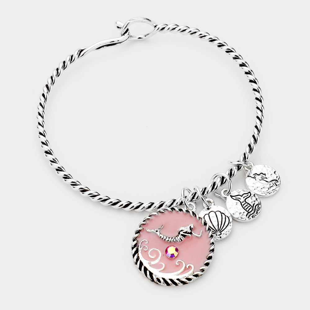 Mermaid Shell Charm Hook Bracelet