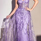 Cinderella Divine CB095 Strapless Lace Fitted Gown with Over Skirt