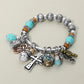 Boho Cross Decorative Beads Charm Beaded Stretch Bracelet