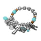 Boho Cross Decorative Beads Charm Beaded Stretch Bracelet