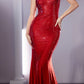 Cinderella Divine CB119 Vestido largo ajustado con pedrería Hot Stone