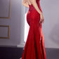 Cinderella Divine CB119 Vestido largo ajustado con pedrería Hot Stone