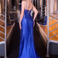 Ladivine CB163 Vestido elástico ajustado con corte ligeramente acampanado e ilusión de escote en V