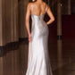 Ladivine CB163 Vestido elástico ajustado con corte ligeramente acampanado e ilusión de escote en V