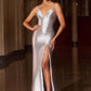 Ladivine CB163 Vestido elástico ajustado con corte ligeramente acampanado e ilusión de escote en V