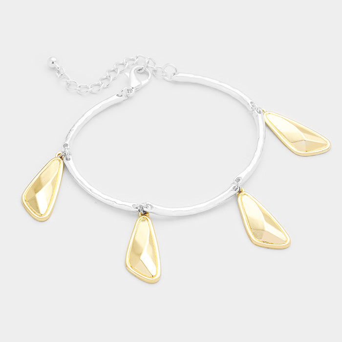 Geometric Metal Charms Station Bracelet