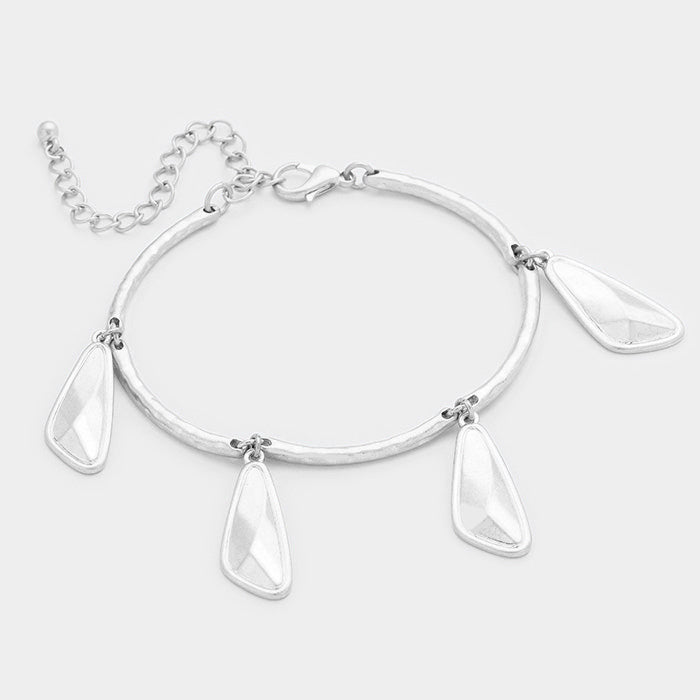 Geometric Metal Charms Station Bracelet