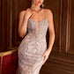 Vestido Ladivine CC0240, corte A, acampanado, con adornos de perlas