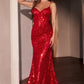 Ladivine CC0401 Dress Fit & Flare Sequin Corset Back Gown
