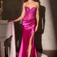 Ladivine CC0447 Vestido de Noche Ajustado con Adornos de Cristal de Gran Impacto y Glamour
