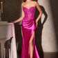 Ladivine CC0447 Vestido de Noche Ajustado con Adornos de Cristal de Gran Impacto y Glamour
