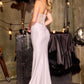 Vestido ajustado de noche Ladivine CC0504 con corpiño corsé transparente y adornos de cristal