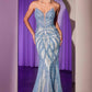 Ladivine CC0688 Dress Pearl and Crystal Strapless Fitted Gown