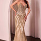 Ladivine CC0688 Dress Pearl and Crystal Strapless Fitted Gown