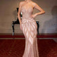 Ladivine CC0688 Dress Pearl and Crystal Strapless Fitted Gown