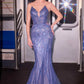 Vestido de noche ajustado con escote corazón esculpido y pedrería de cristal Ladivine CC0801