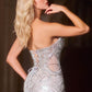 Vestido de noche ajustado con escote corazón esculpido y pedrería de cristal Ladivine CC0801