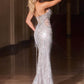 Vestido de noche ajustado con escote corazón esculpido y pedrería de cristal Ladivine CC0801