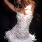 Ladivine CC0802 Radiant Crystal Beaded Fitted Mini Dress