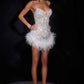 Ladivine CC0802 Radiant Crystal Beaded Fitted Mini Dress