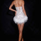 Ladivine CC0802 Radiant Crystal Beaded Fitted Mini Dress