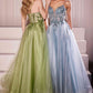 Ladivine CC0881 Dress A-Line Layered Tulle Gown & Lace Embellished Bodice