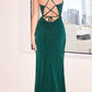 Cinderella Divine CC1618 Long Glitter Fitted Gown with Slit