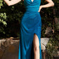 Cinderella Divine CC1618 Long Glitter Fitted Gown with Slit