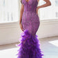 Ladivine CC2308 Long Fully Embellished and Feather Mermaid Gown