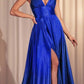 Ladivine CC2349 Long Glitter Stretch Satin A-Line Evening Gown