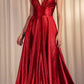 Ladivine CC2349 Long Glitter Stretch Satin A-Line Evening Gown