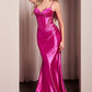 Ladivine CC2397 Dress Glitter Dusted Fitted Stretch Satin Gown