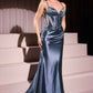 Ladivine CC2397 Dress Glitter Dusted Fitted Stretch Satin Gown