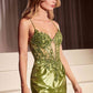 Ladivine CC2401 Dress Embellished Lace & Satin Fitted Gown