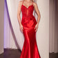 Ladivine CC2401 Dress Embellished Lace & Satin Fitted Gown