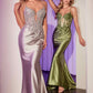 Ladivine CC2401 Dress Embellished Lace & Satin Fitted Gown
