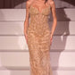 Ladivine CC2403 Dress Pearl & Lace Embellished Fit & Flare Gown