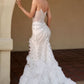 Vestido Sirena Ajustado Color Blanco Roto con Escote Pronunciado Ladivine CC2488W