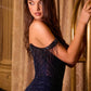 Ladivine CC324 Dress Off The Shoulder Beaded Fitted Prom Gown