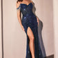 Ladivine CC324 Dress Off The Shoulder Beaded Fitted Prom Gown