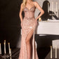Ladivine CC3902 Glamorous Showstopper Crystal Embellished Fitted Gown