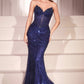 Ladivine CC398 Dress Strapless Beaded Fitted Prom Gown