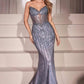 Ladivine CC398 Dress Strapless Beaded Fitted Prom Gown