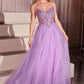 Ladivine CC415 Dress Strapless Beaded Tulle Ball Gown