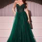 Ladivine CC415 Dress Strapless Beaded Tulle Ball Gown