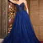 Ladivine CC415 Dress Strapless Beaded Tulle Ball Gown
