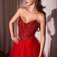 Ladivine CC415 Dress Strapless Beaded Tulle Ball Gown